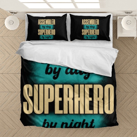 Assembler By Day Superhero By Night green Bedding Sets