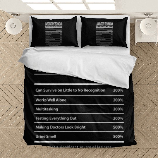 Laboratory Techian Nutrition Facts Humor Bedding Sets