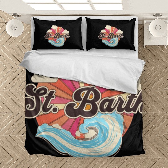 Saint Barthelemy Retro 80s Beach Bedding Sets