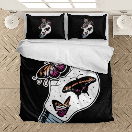 LGBTQ Butterflies in Lesbian Flag Colors Bedding Sets