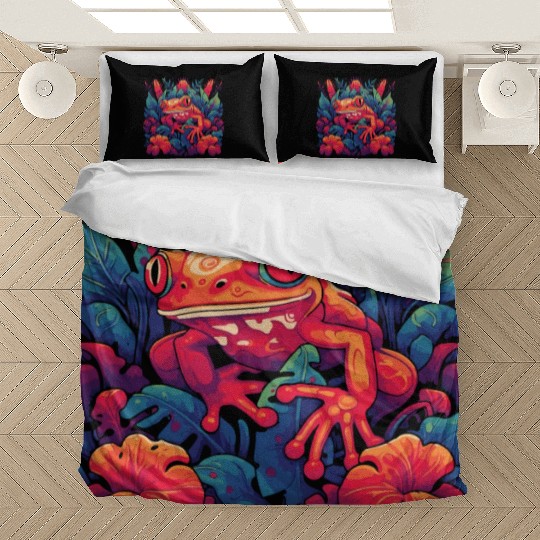 Wild Poison Frog Goth Goblincore Fairycore Gothic Bedding Sets