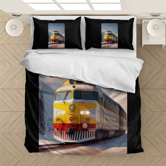 The train logo design Bedding Sets