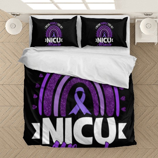 I Wear Purple For My Nicu Miracle Prematurity Bedding Sets