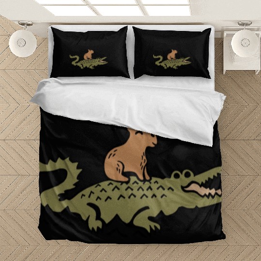 Capybara and Crocodile BFFS Best Friends Forever Bedding Sets