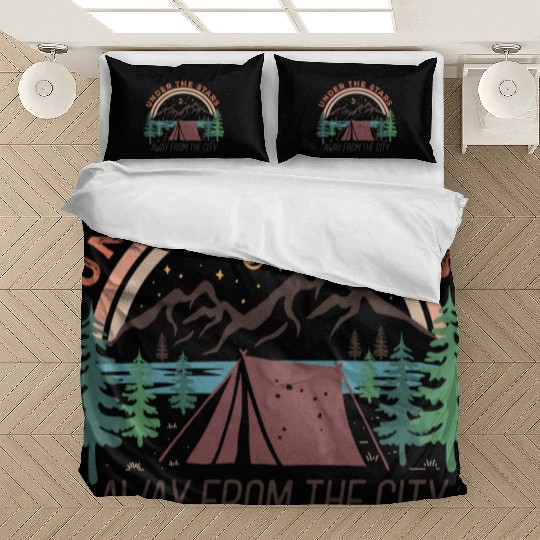 Camping Gifts Happy Camper Campsite Scout Lovers Bedding Sets