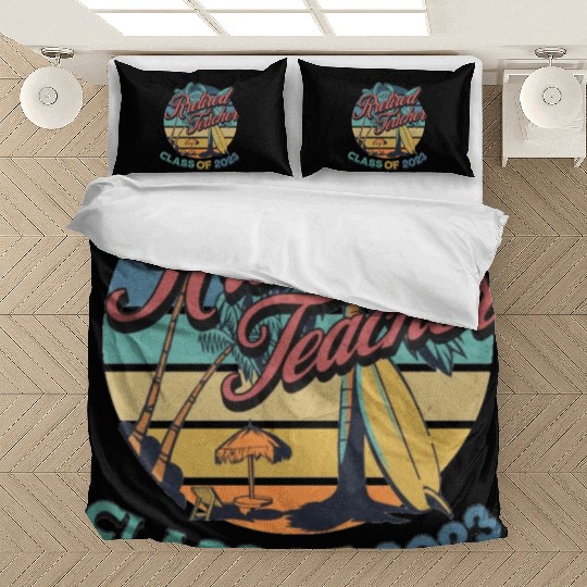 Vintage Retirement Retired Teacher Class Of 2023 Bedding Sets