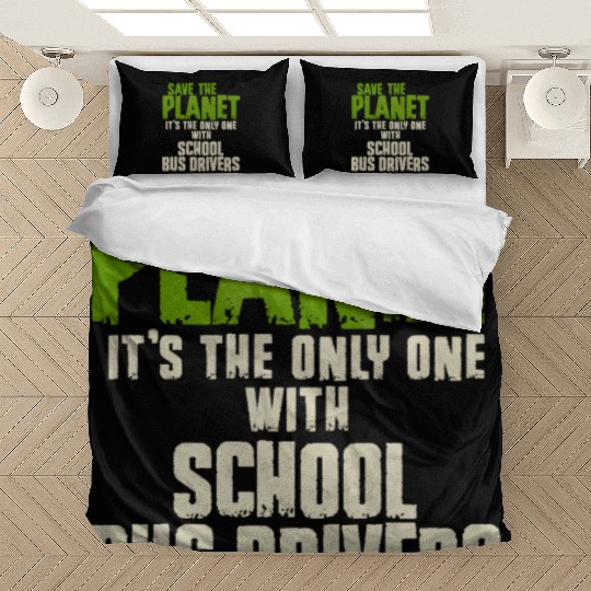 Save The Planet School Bus Driver Bedding Sets