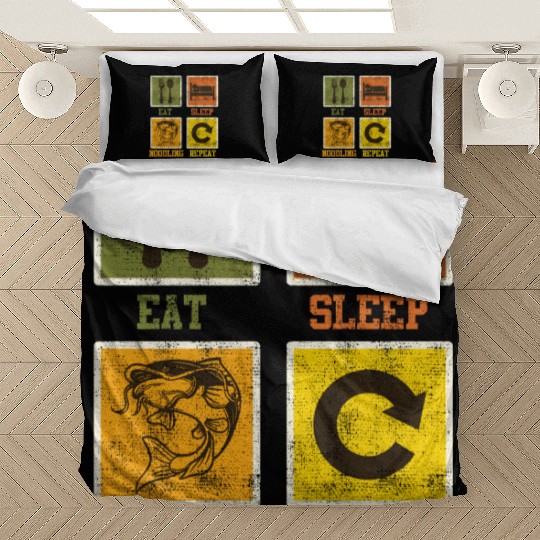Catfish Fishing Eat Sleep Noodling Repeat Bedding Sets