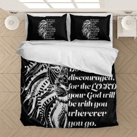 Christian Lion Joshua 19 Be Strong, Courageous Bib Bedding Sets