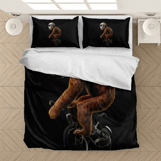Astronaut monkey on a bike ride Bedding Sets