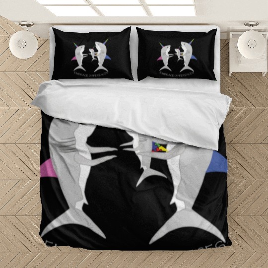 Shark Unicorn Embrace Differences Bedding Sets