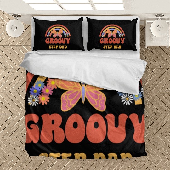 Retro Groovy Step Dad Hippie Family Matching Bedding Sets