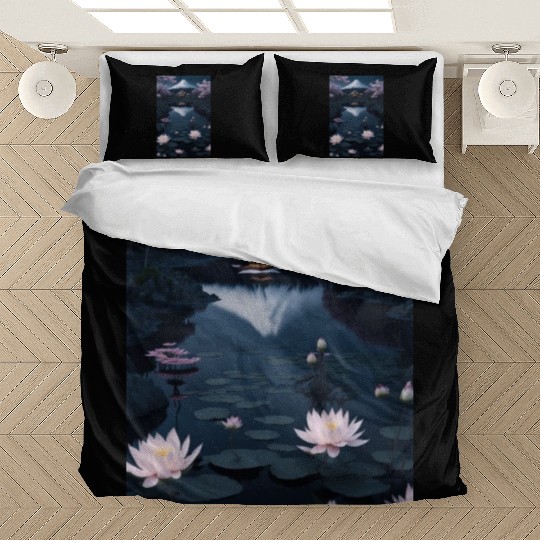 Asia Landscape by night Serene Mount Fuji Bedding Sets