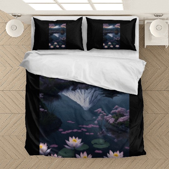 Asia Landscape by night Serene Mount Fuji Bedding Sets