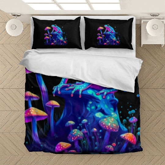 Aesthetic Frog Mushrooms Frogs for a Mushroom Bedding Sets