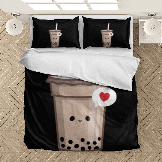 Kawaii Bubble Tea Love Boba Tea Bedding Sets