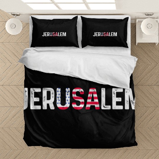 Jerusalem Usa America Flag Israel Bedding Sets