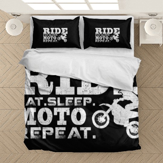 Ride Eat Sleep Moto Repeat Funny Dirt Bike Bedding Sets