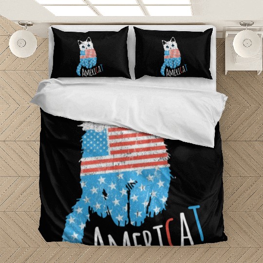 Americat Proud American Cat Lover Design For Bedding Sets