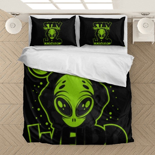 Stay Weird Extraterrestrial Ufo Conspiracy Alien Bedding Sets