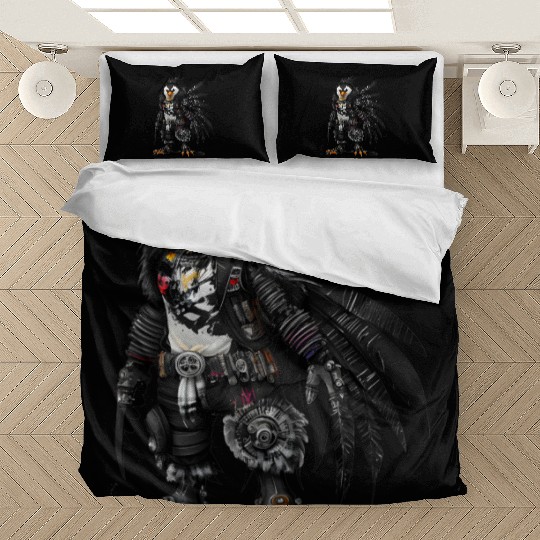 Punkrock Penguin with large feathers Bedding Sets