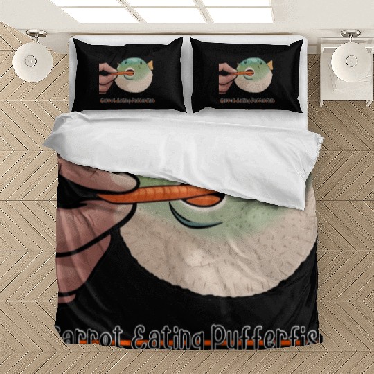 Carrot Eating Pufferfish Meme Bedding Sets