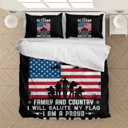 I Am A Proud American Veteran Bedding Sets
