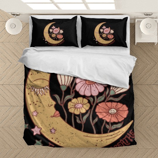 SELF CARE Bedding Sets, Moon Face, Wild Flower Bedding Sets