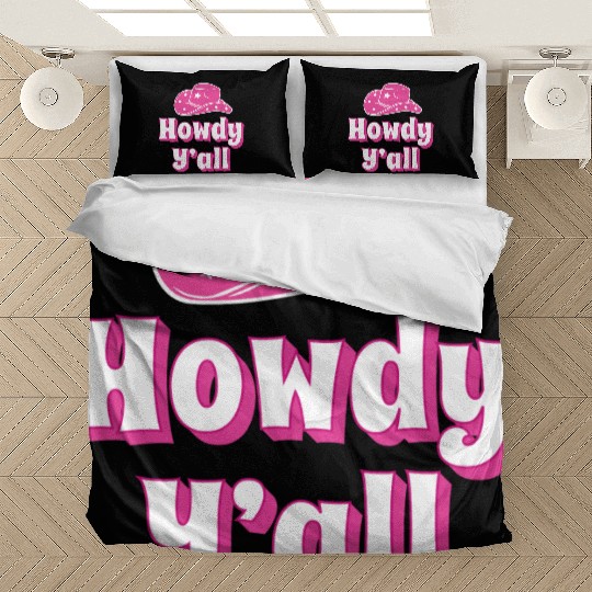 Howdy Y all Pink Cowboy Hat Bedding Sets