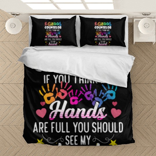 School Counselor Heart Teacher Appreciation Bedding Sets