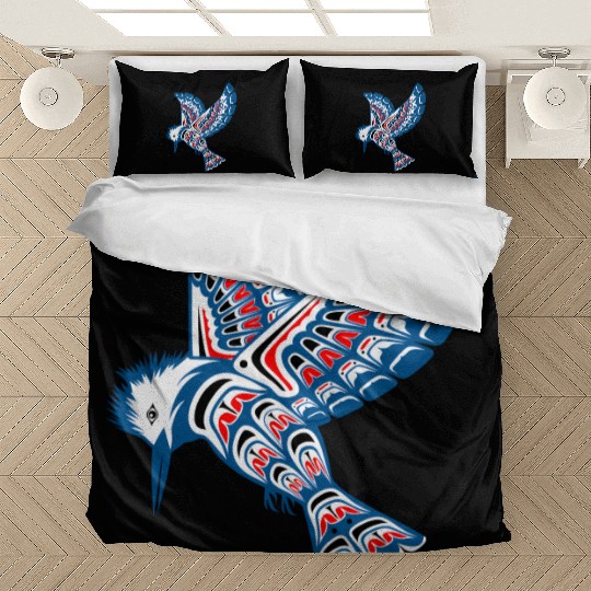 Native American Style Kingfisher Pacific Northwest Bedding Sets