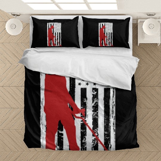 Patriotic US Flag Metal Detectorist Bedding Sets