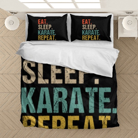 Funny Eat Sleep Karate Repeat Bedding Sets