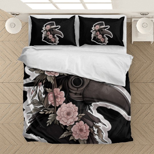 Cute Floral Plague Doctor Bedding Sets
