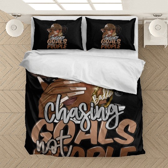 Chasing Goals Not People Black Woman Black Queen Bedding Sets