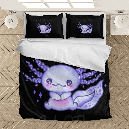 I Love You A Lotl Axolotl In Love Bedding Sets