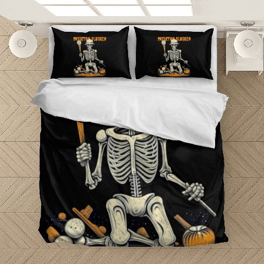 Skeleton Slugger Halloween Bedding Sets
