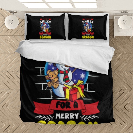 Funny Snowman Season Winter Christmas Snowman Joy Bedding Sets
