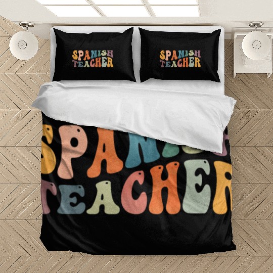 Groovy Spanish Teacher Maestra Bilingual Teaching Bedding Sets