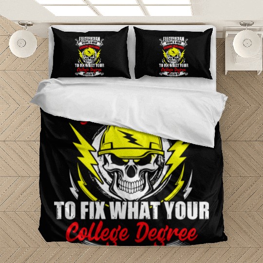 Electrician Using A High School Diploma To Fix Bedding Sets