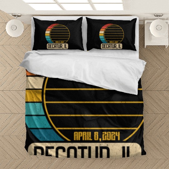 Total Solar Eclipse Illinois Decatur April 28 2024 Bedding Sets