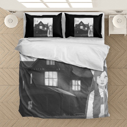 Is a haunted house??? (Black and white version) Bedding Sets