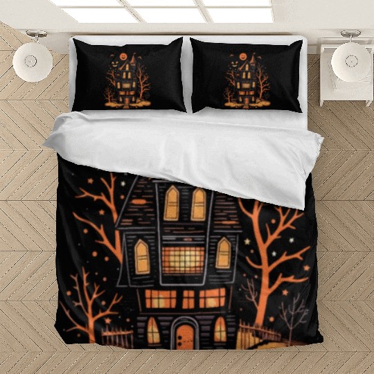 Haunted House Halloween Bedding Sets, Spooky Mansion