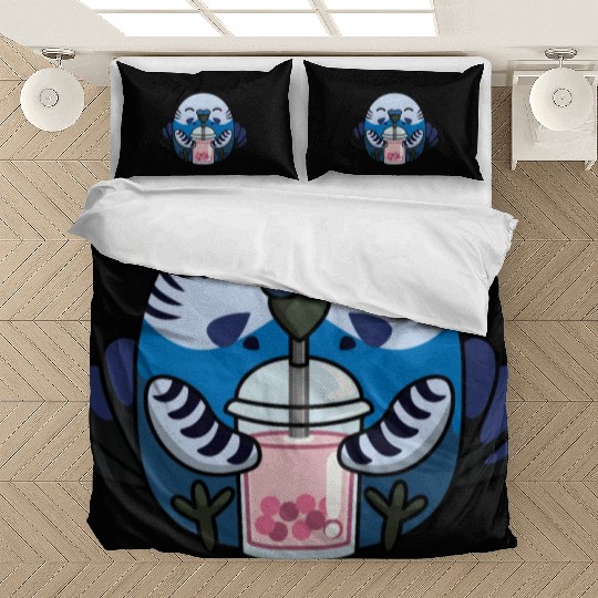 Bubbly Budgie Cute Adorable Budgie with Bubble Tea Bedding Sets