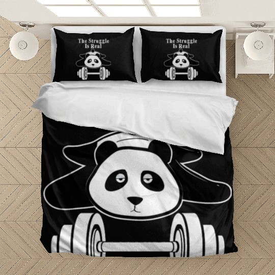 The Struggle Is Real Panda Bear Funnycute Gym Bedding Sets