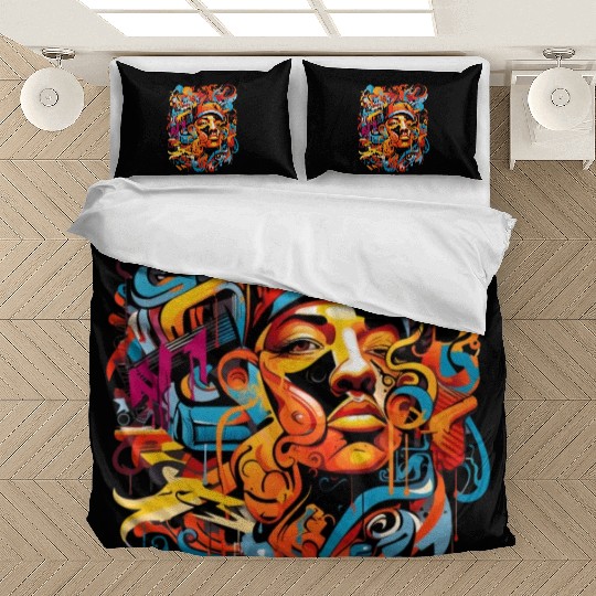 Music, hip-hop, rap, rapper, sound, gift. Bedding Sets