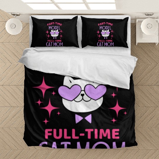 Funny Model Cat Mom Lover Bedding Sets