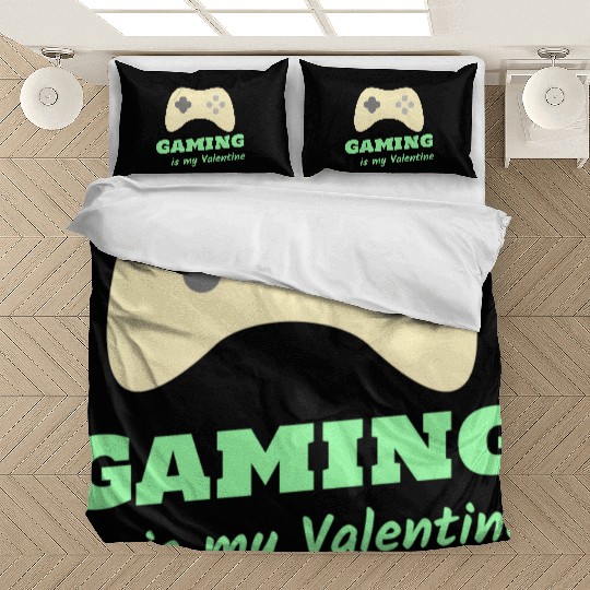 Gaming Is My Valentine Light Green Bedding Sets
