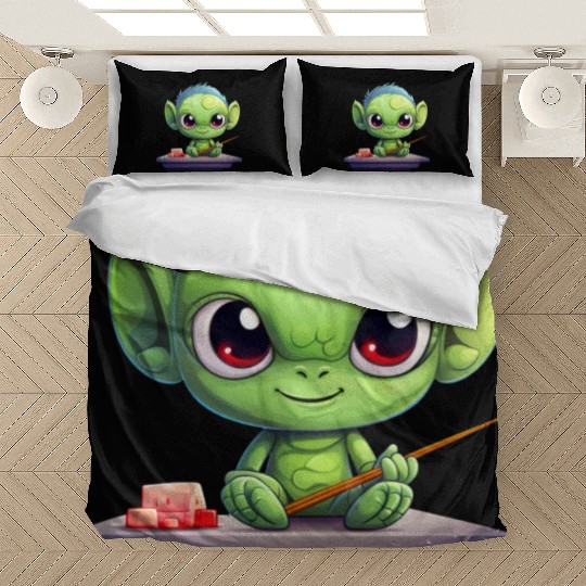 Alien Enjoying Sushi Bedding Sets