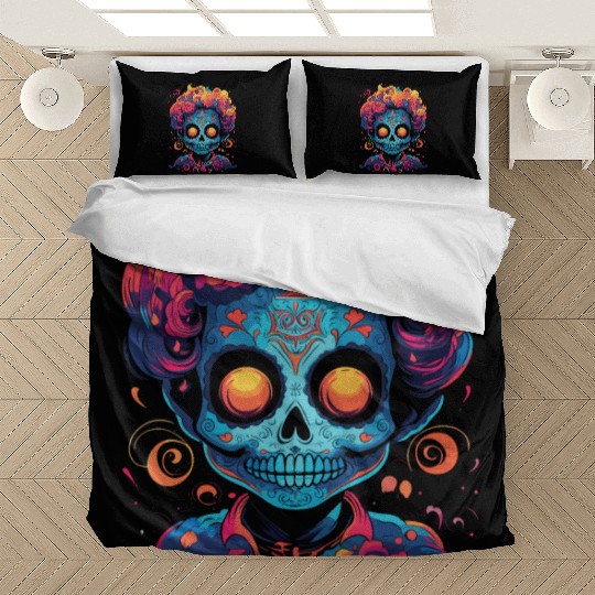 Dia De Los Muertos Sugar Skull Mexican Holiday Bedding Sets